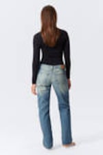 Jackpot Blue - Medium Blue - Arrow Low Rise Regular Straight Leg Jeans - 4