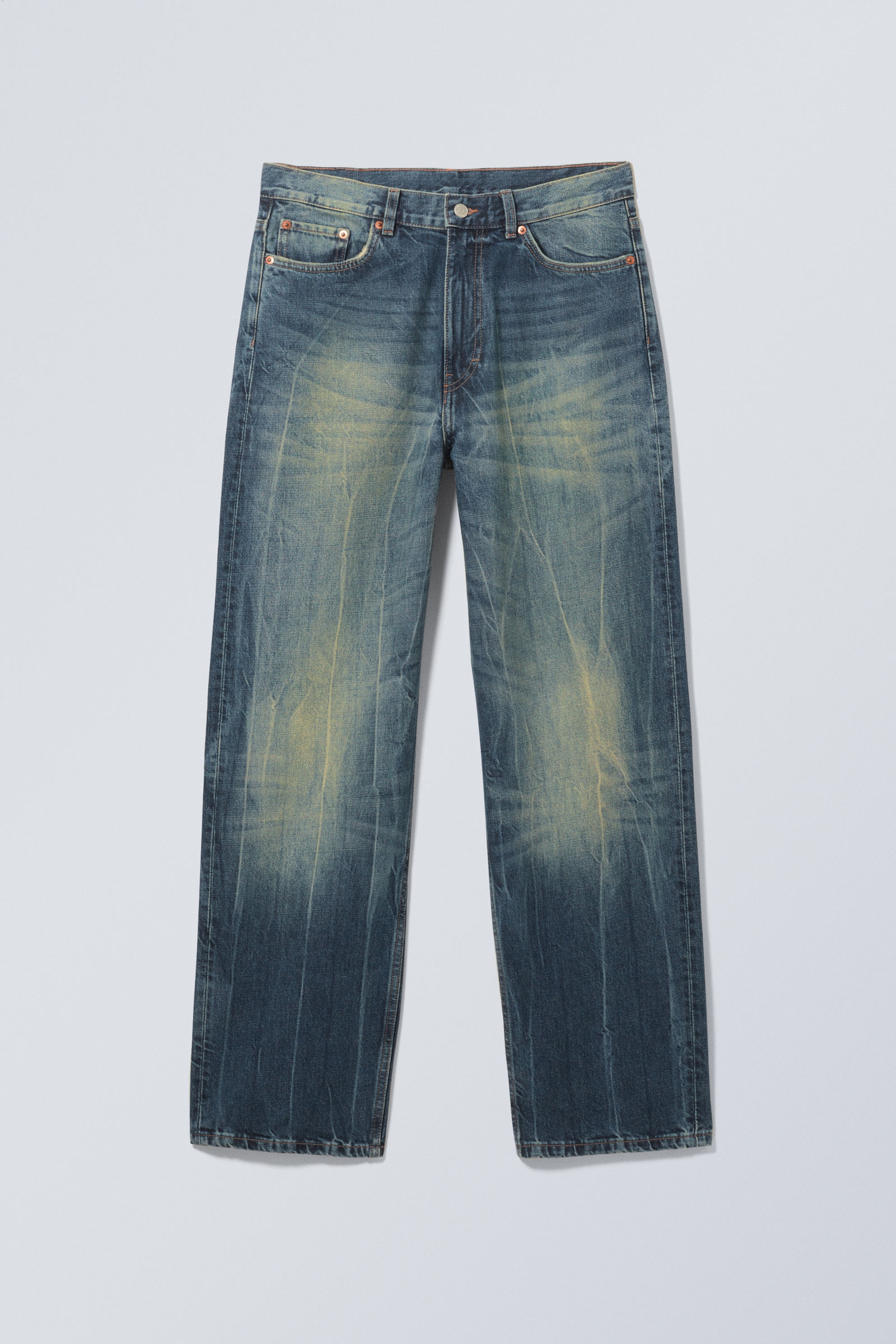 Gasoline Blue - Medium Blue - Galaxy Loose Straight Leg Jeans - 6