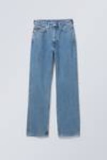 90s Blue - Medium Blue - Rowe Super High Waisted Regular Straight Leg Jeans - 2