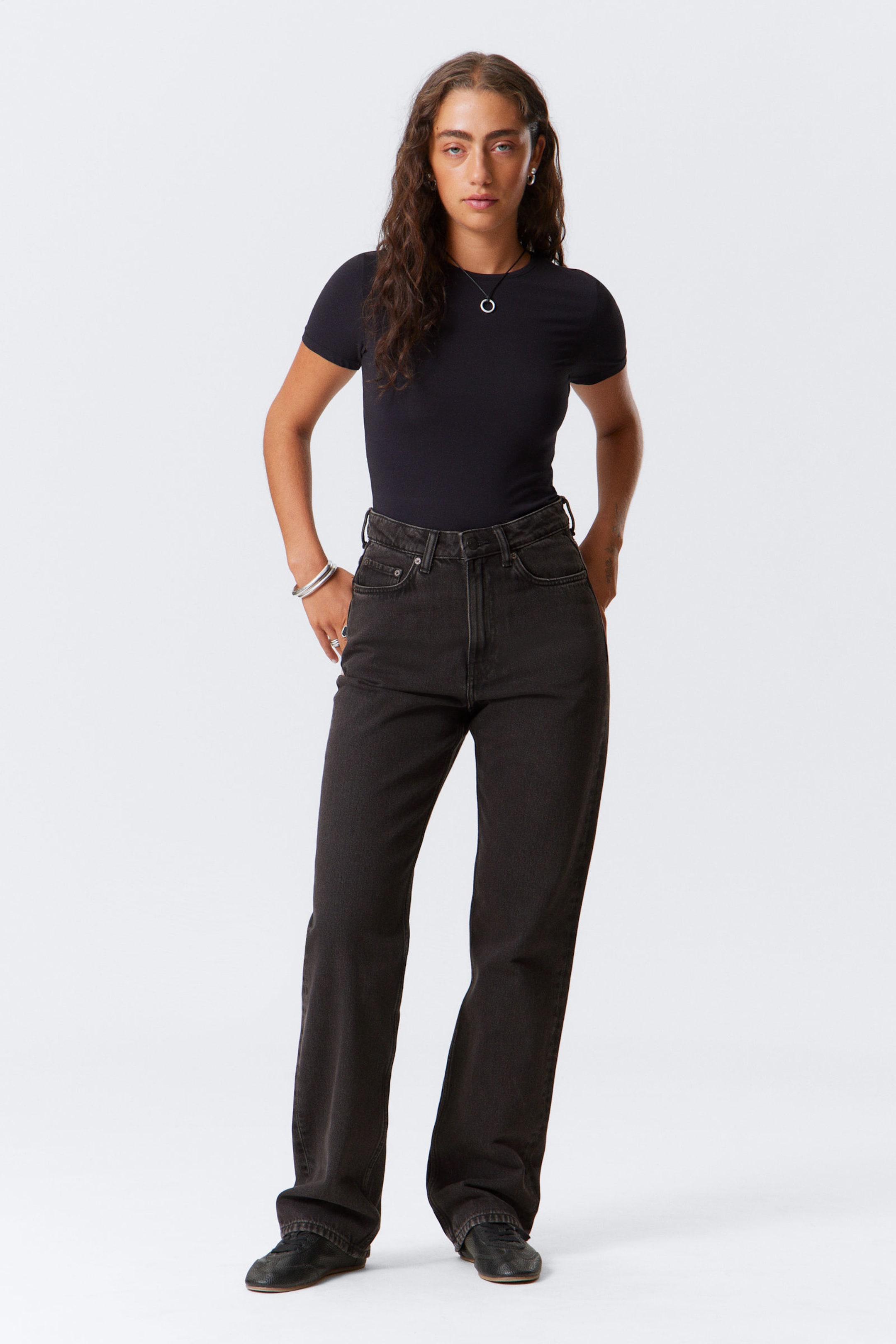 #272628 - Rowe Super High Waisted Regular Straight Leg Jeans - 1