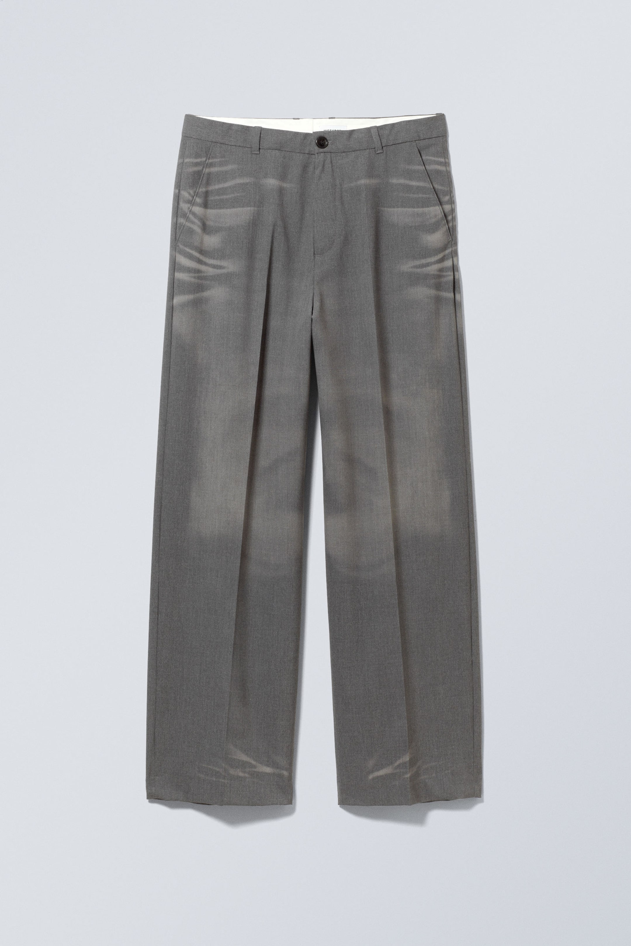 Zachtgrijs - Pantalon met ruimvallende pasvorm - 0