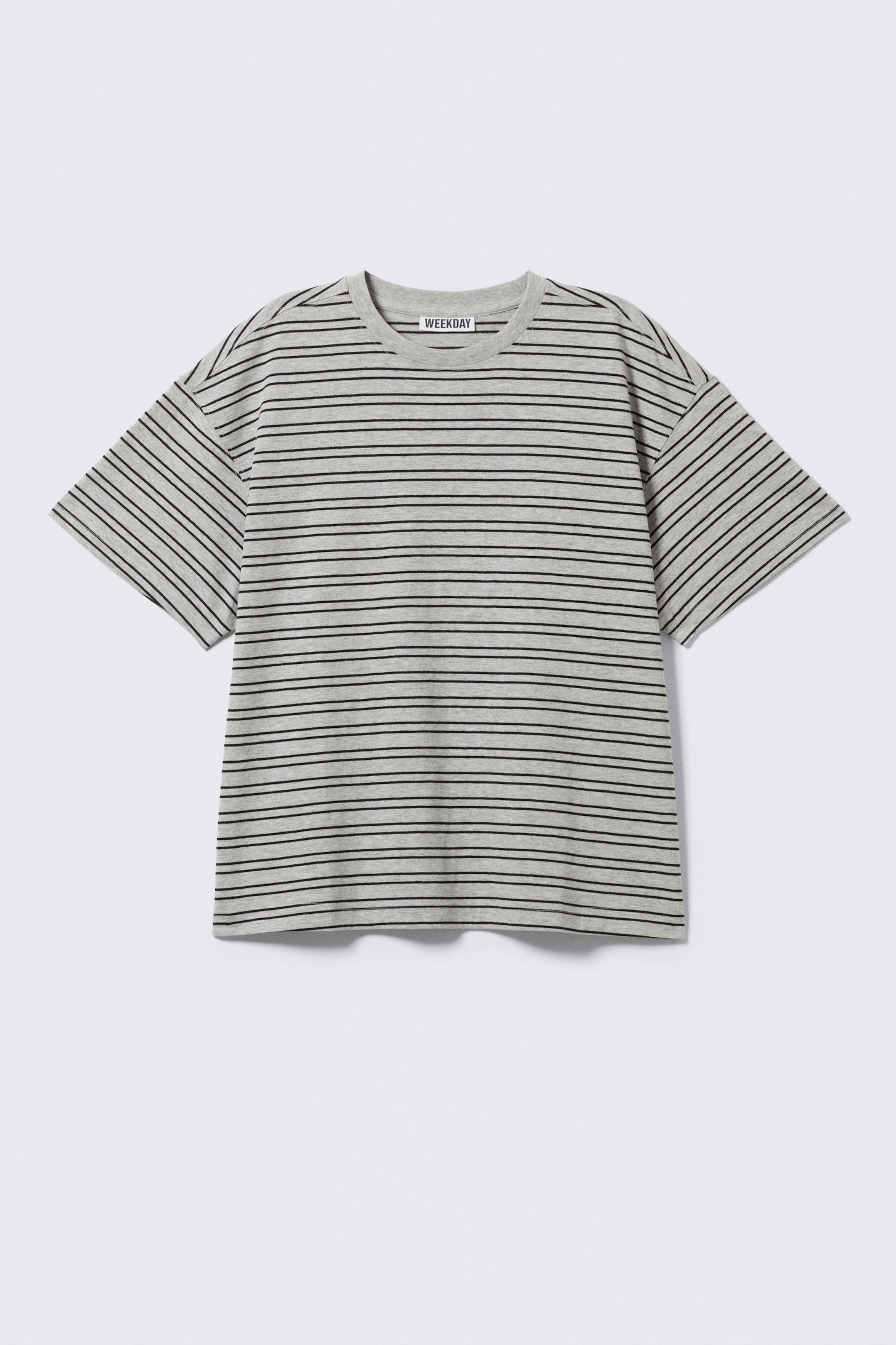 Grau gestreift - Relaxtes Boxy-T-Shirt aus Baumwolle - 3