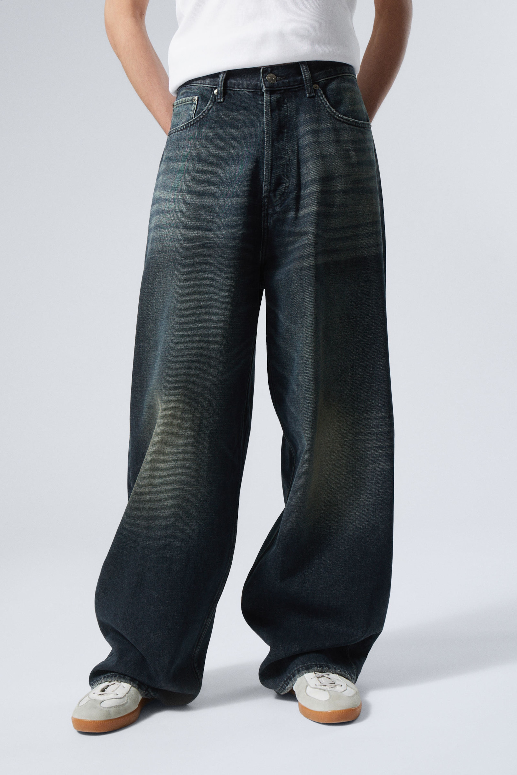 Deep Ocean Blue - Dark Blue - Astro Loose Baggy Leg Jeans - 10