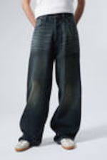 Deep Ocean Blue - Dark Blue - Astro Loose Baggy Leg Jeans - 10