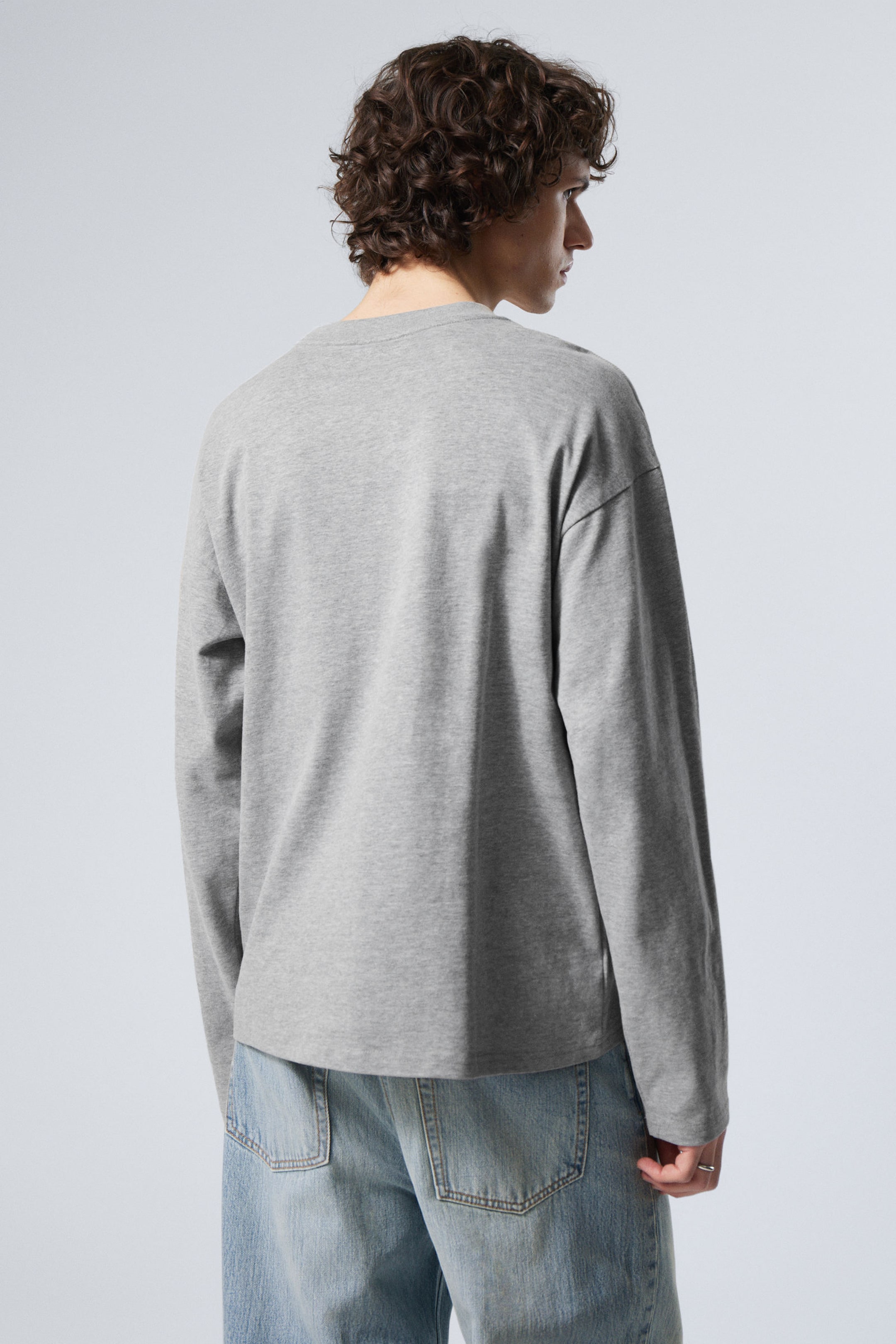 Light Grey Melange - Great Boxy Long Sleeve T-shirt - 3