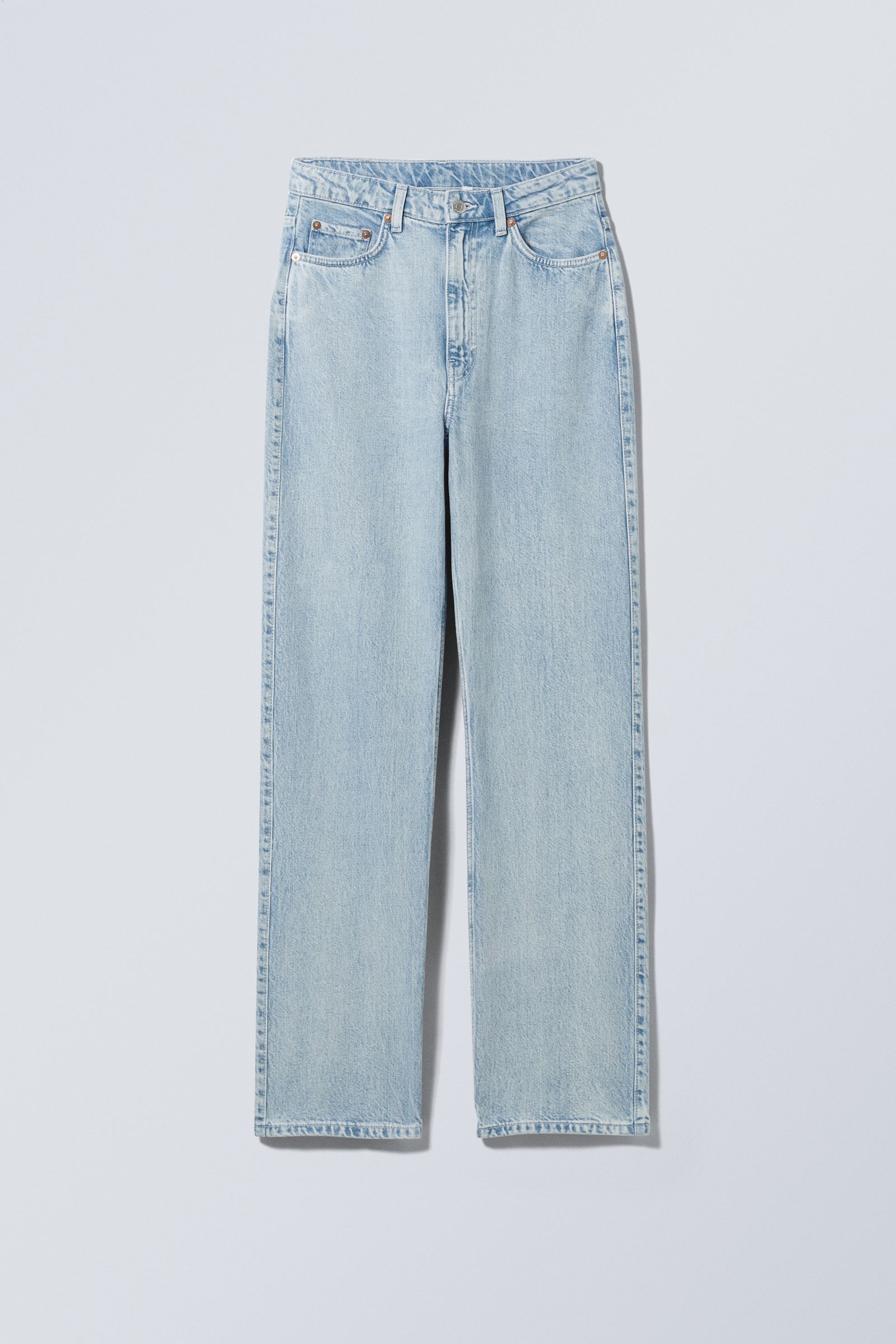 Blau - Rowe Super High Waisted Regular Straight Leg Jeans - 0