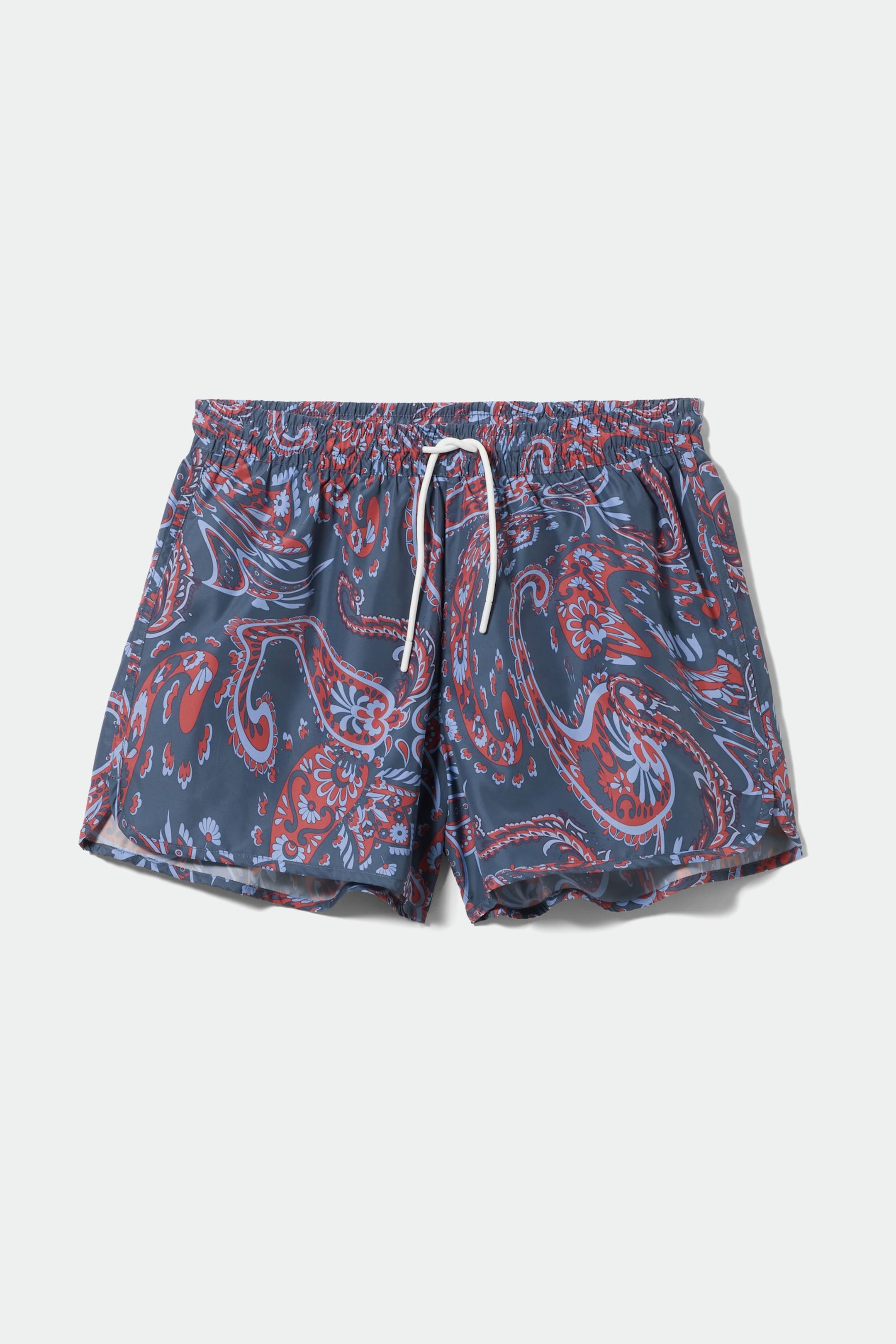 Blau/Paisley - Paisley-Badeshorts Tan - 0