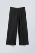 Black - Low Waist Loose Fit Suit Trousers - 2