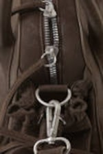 Dark Brown - Strappy Faux Leather Bag - 3