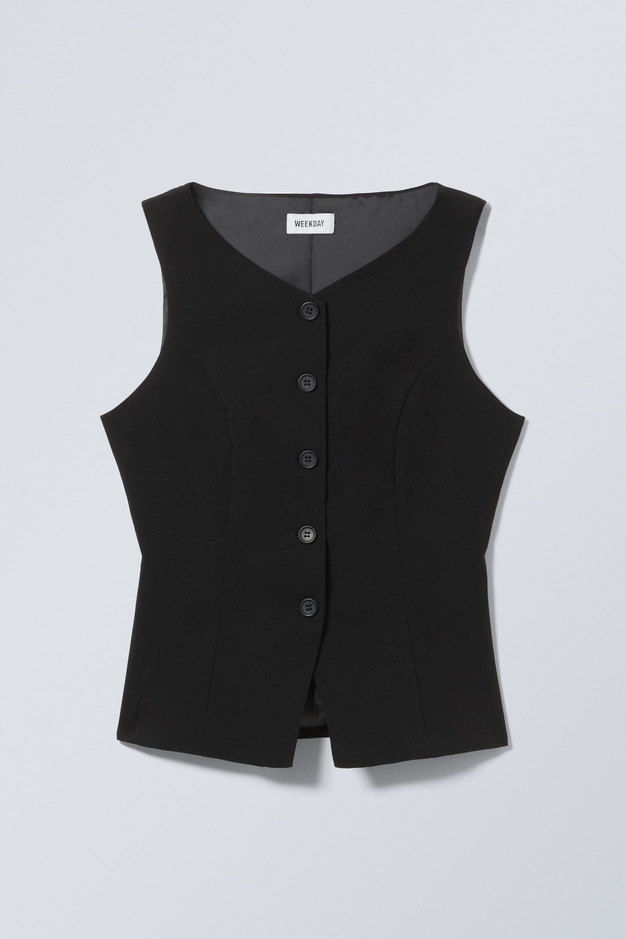 Black - Fitted Suiting Waistcoat - 0