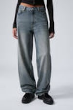 Trove Blue - Mittelblau - Rail Mid Waist Loose Wide Leg Jeans - 1