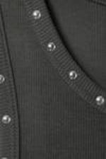 Dark Grey - Studs - Stud Detailed Tank Top - 5