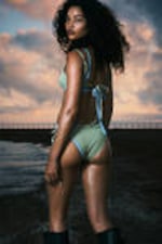Light Dusty Green - Strappy Side Tie Bikini Bottoms - 2