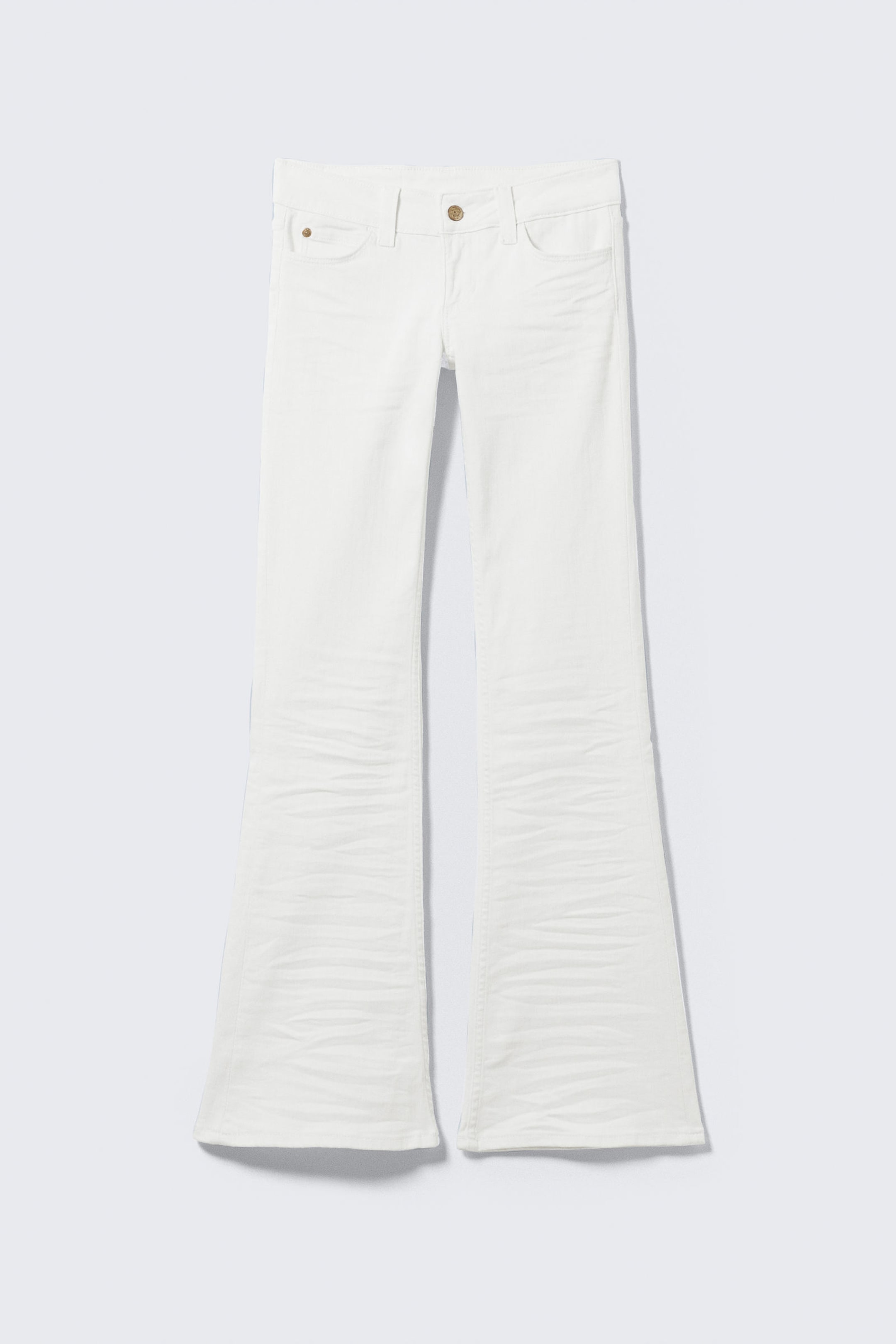 Creased White - Booty Bei Low Waist Skinny Bootcut Jeans - 4