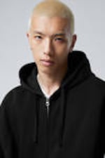 Black - Boxy Midweight Zip Hoodie - 1