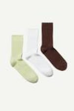 Green white brown - 3-pack Selma Socks - 0