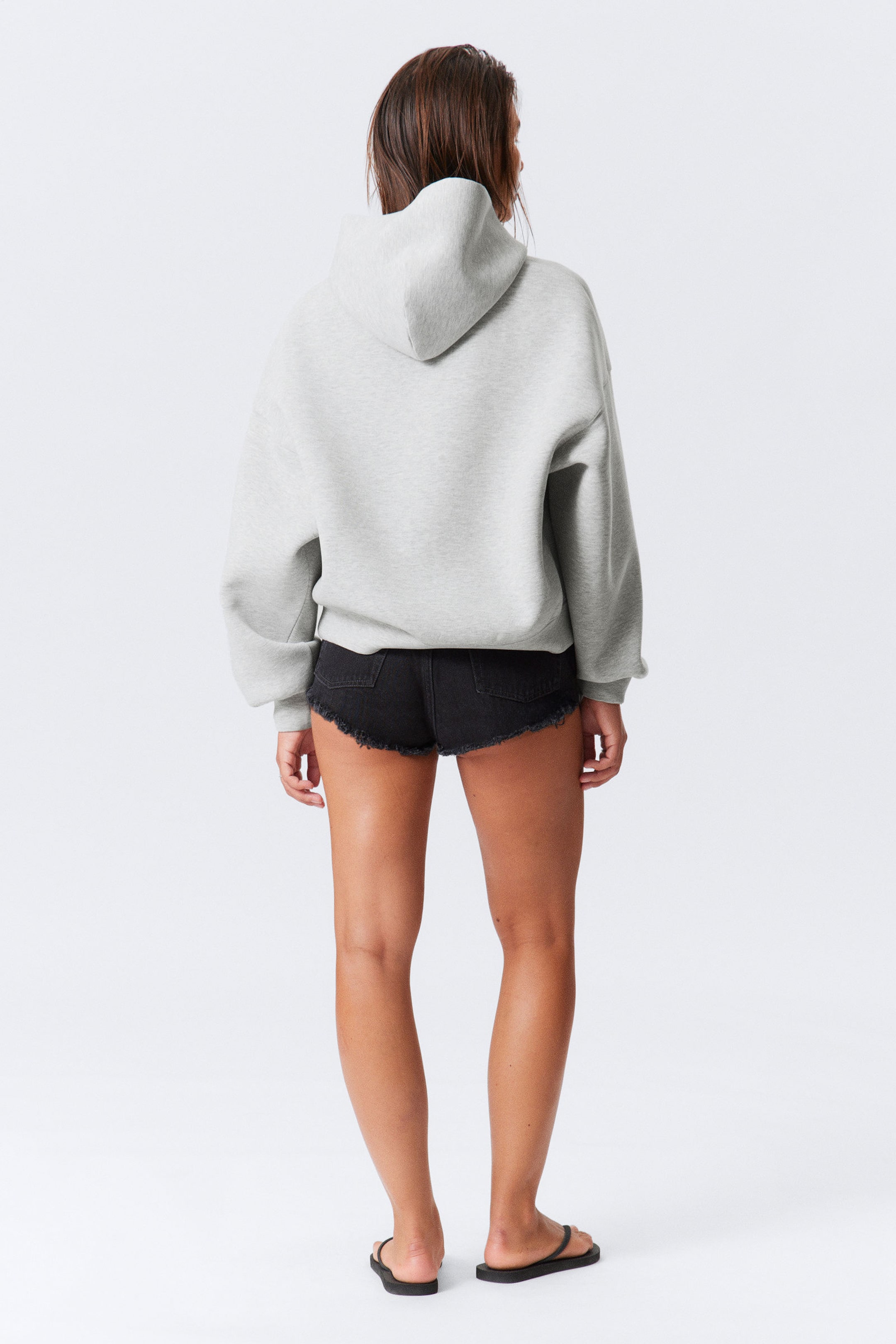 Light Grey - Oversized Scuba Hoodie - 3