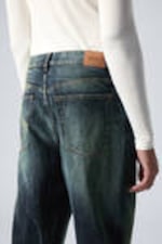 Gasoline Blue - Medium Blue - Galaxy Loose Straight Leg Jeans - 8