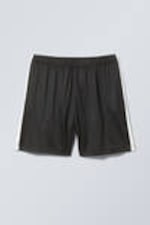 Black - Loose Wide Colour-block Shorts - 0