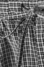 Black & White Check - Checked Loose Cotton Trousers - 1