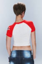 Off-white & Red - Tight Printed Short Sleeve Mini T-shirt - 3