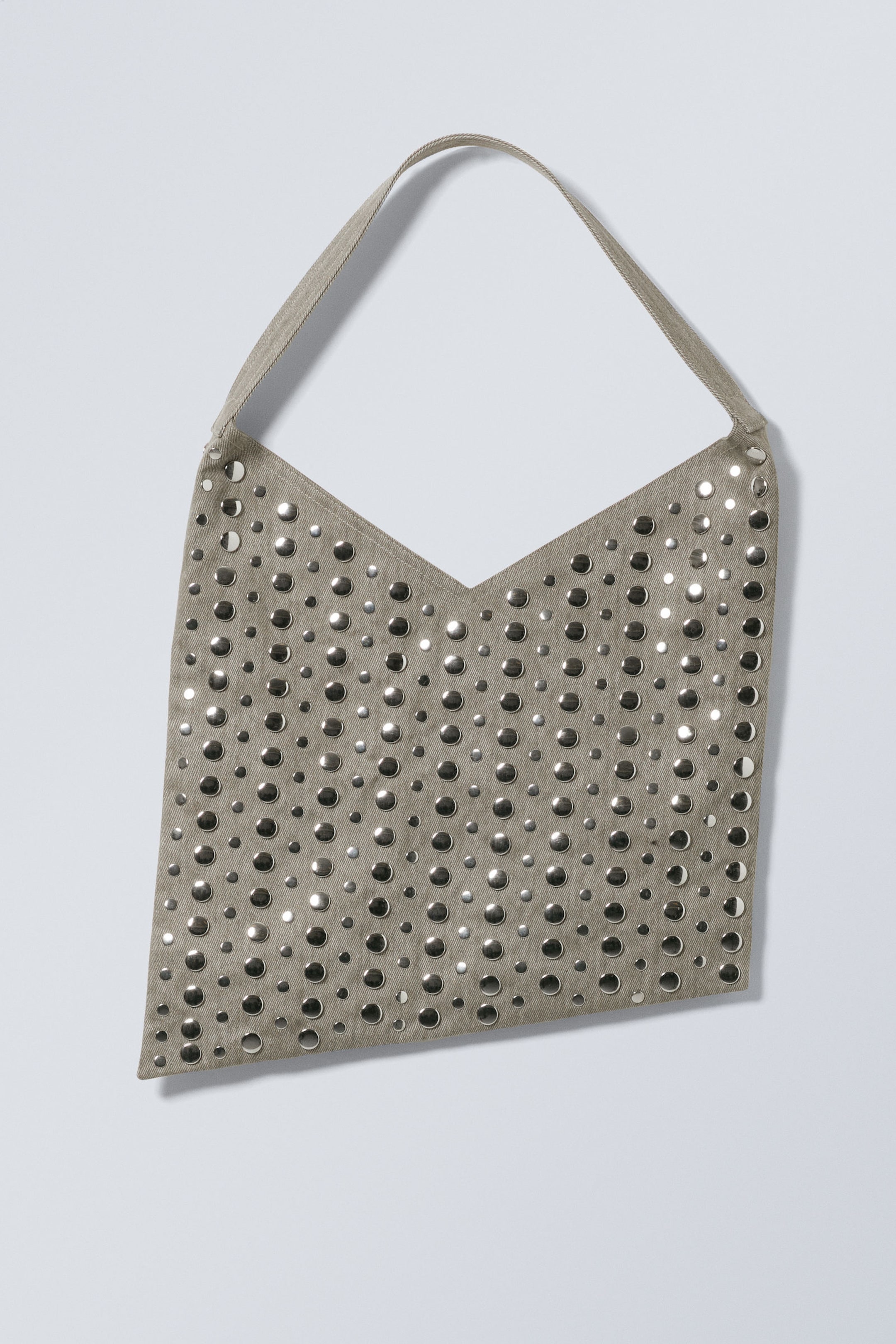 #7F7A72 - Studded Shoulder Bag - 1