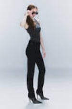 Black - Sleezie High Waist Skinny Jeans - 1