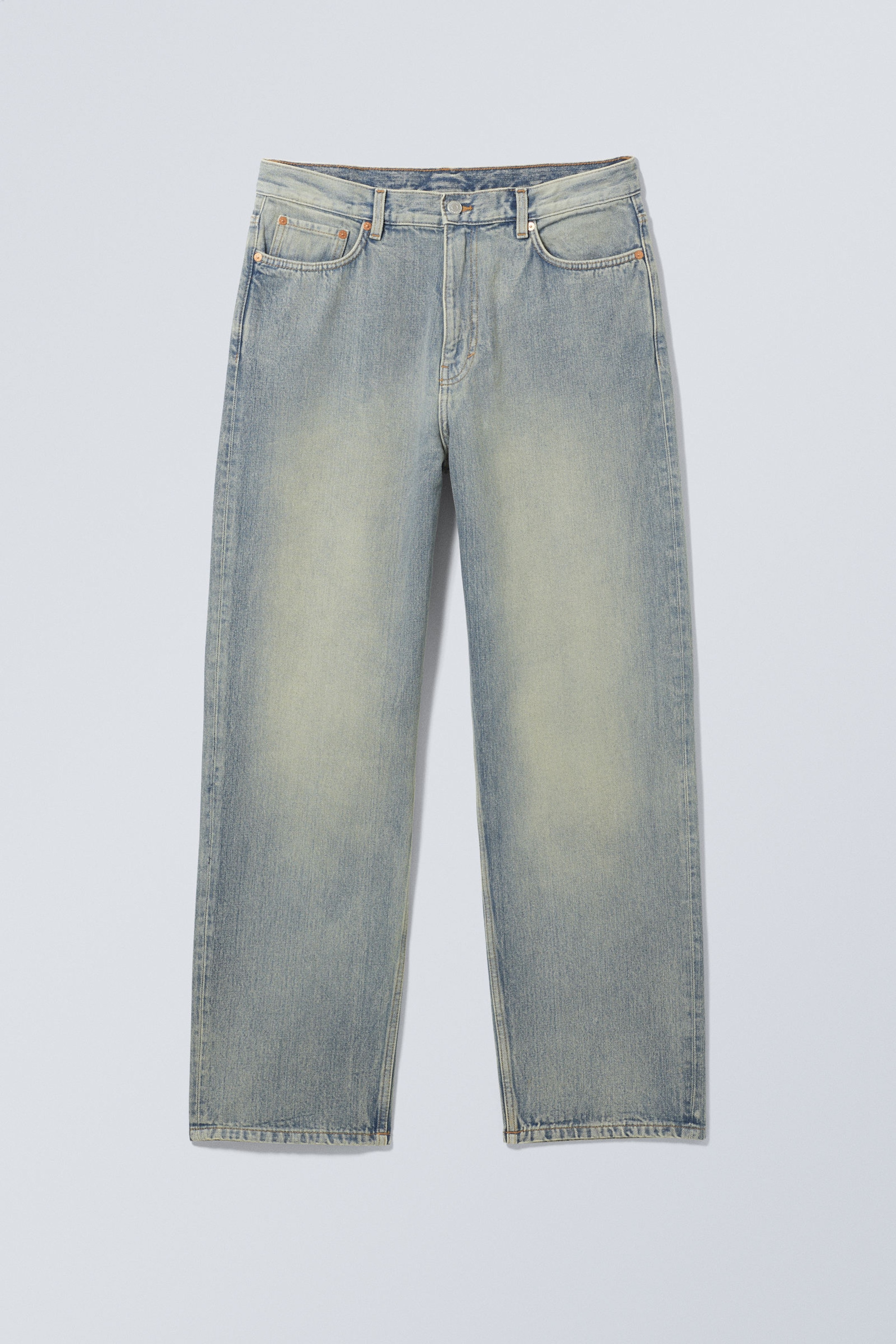 Stained Blue - Blå - Galaxy Loose Straight Leg Jeans - 1