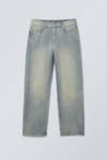 Stained Blue - Blå - Galaxy Loose Straight Leg Jeans - 1