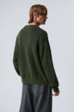 Medium Green - Regular Heavy Knit Sweater - 3