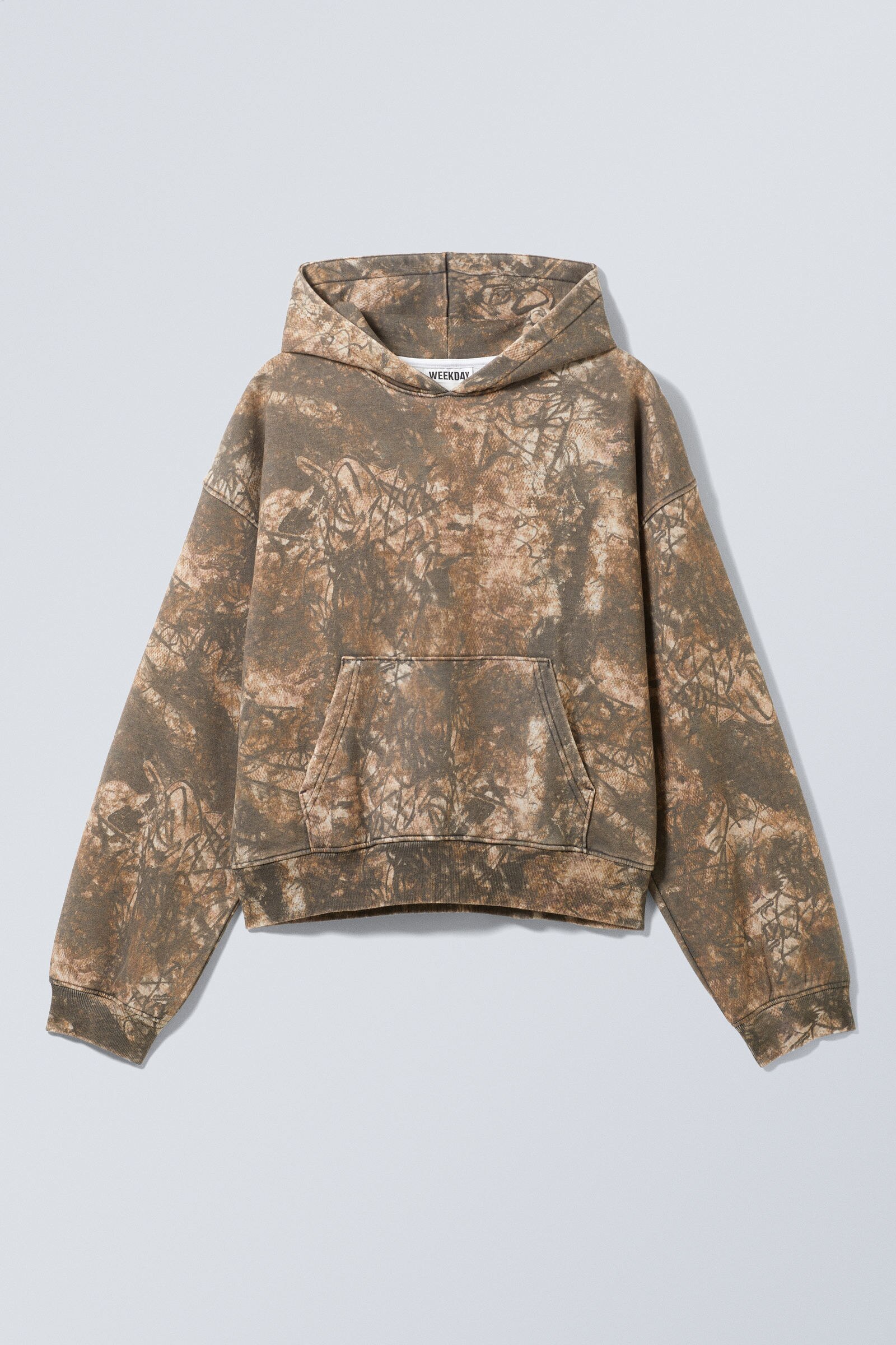 loose fit printed hoodie - Khaki - Woodland | Weekday WW