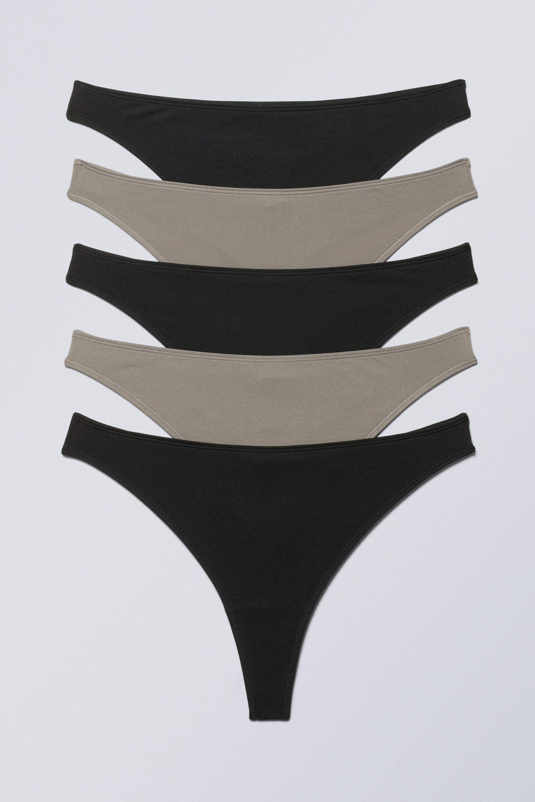 Black Beige Mix - 5-pack Soul thong - 0