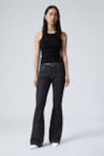 Black Rinse - Schwarz - Flame Low Waist Slim Flared Leg Jeans - 0