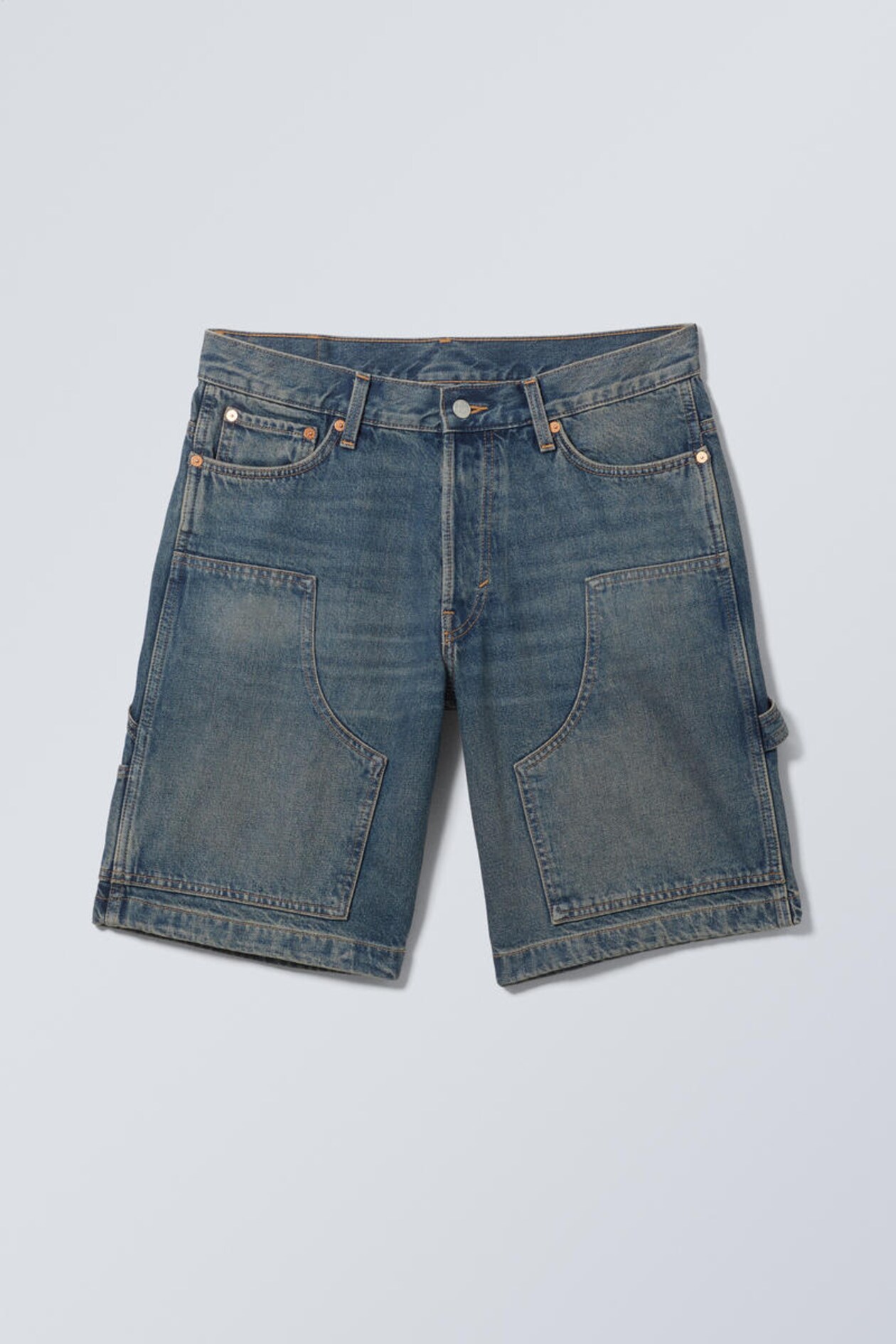 low carpenter denim shorts - Steel Blue | Weekday GB