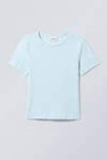 Light Blue - Slim Fitted T-shirt - 2