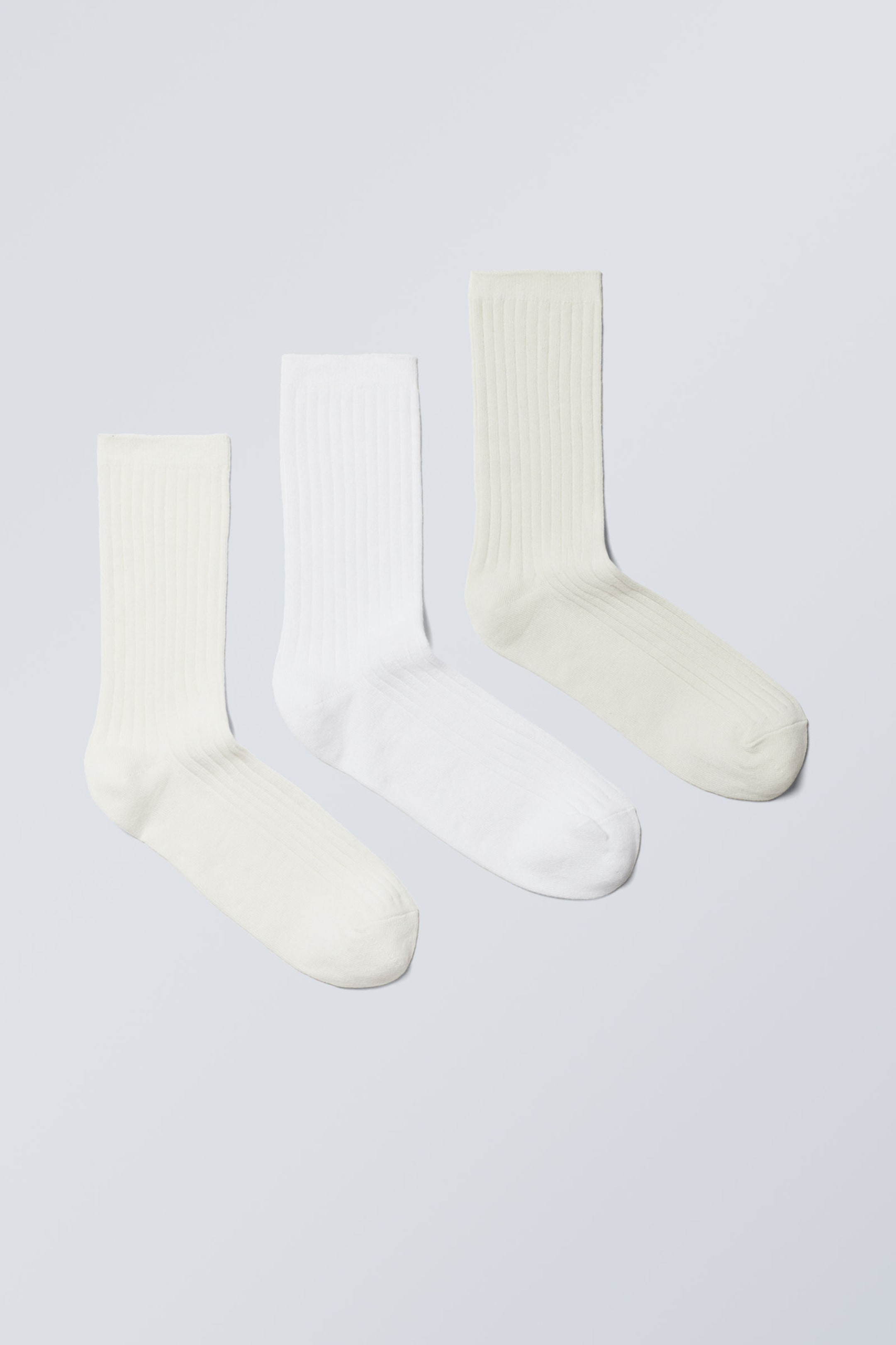 White Mix - 3-pack Rib Socks - 0