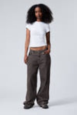 Washed Dark Brown - Astro Loose Baggy Corduroy Trousers - 4