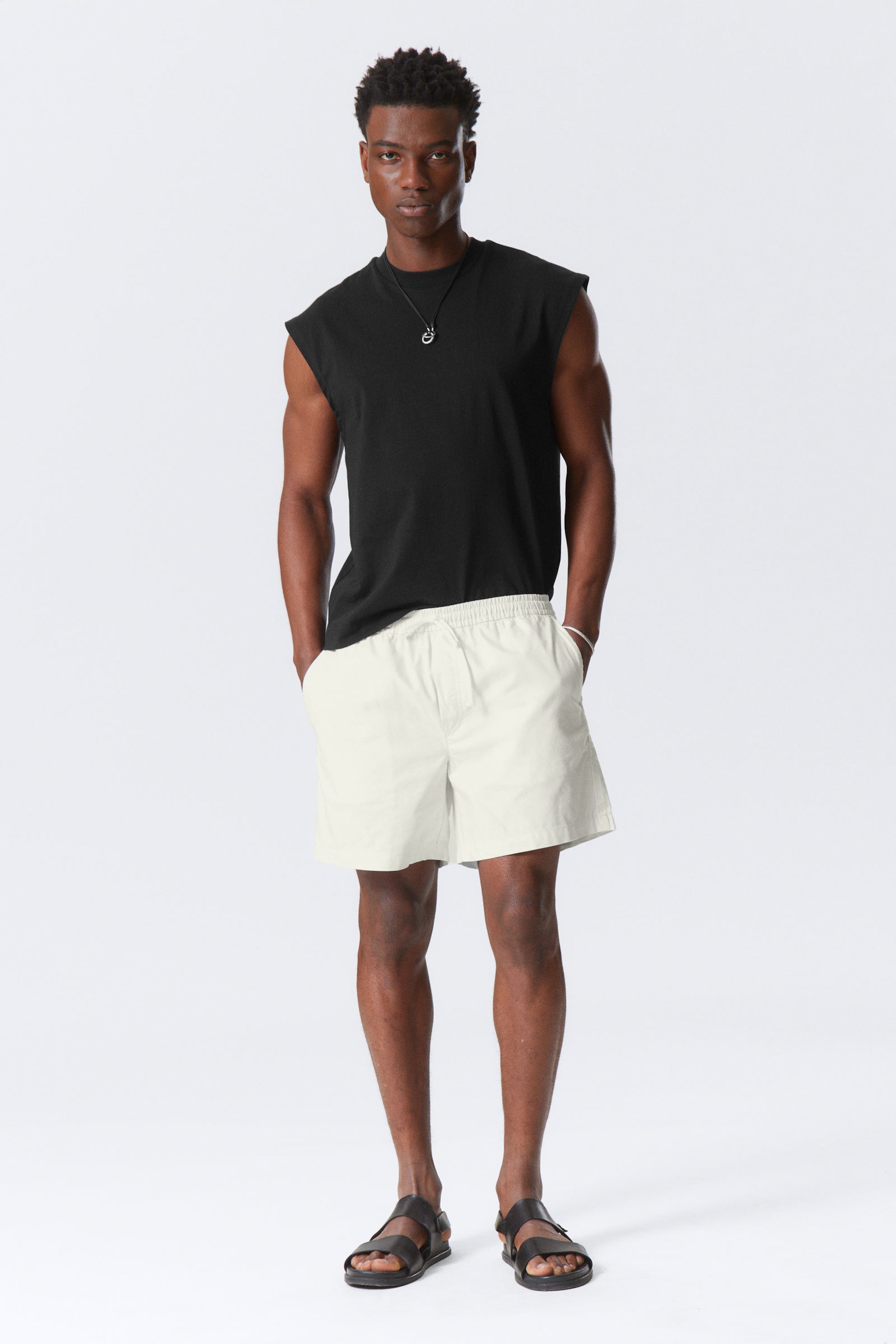#F4F3E9 - Regular fit oxford short - 1