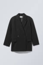 Black - Carla Oversized Wool Blend Jacket - 2