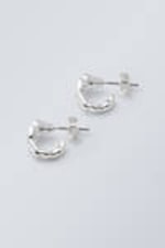 Silver - Irregular Mini Hoop Earrings - 0