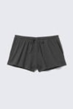Dark Grey - Mid Rise Mini Jersey Shorts - 3