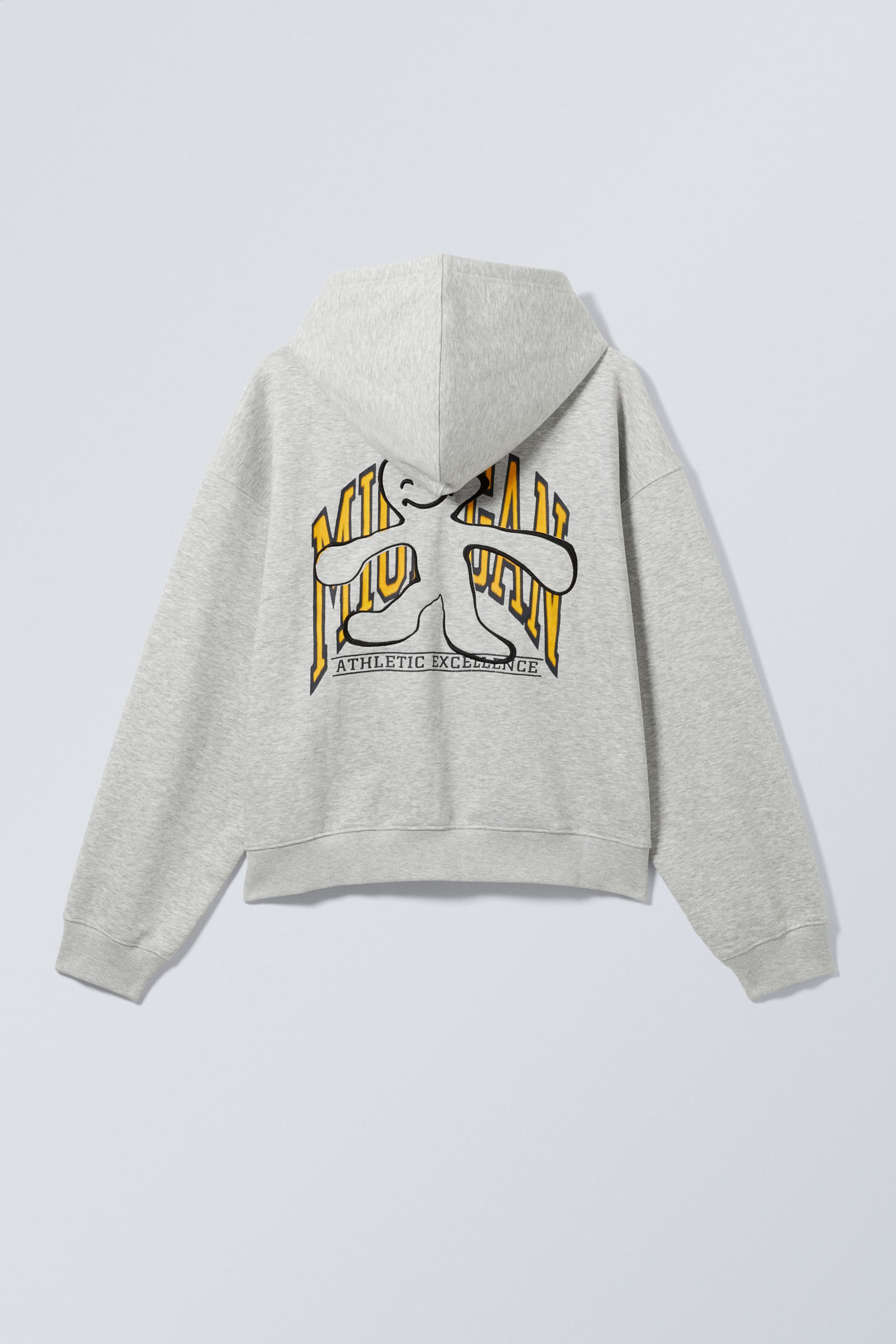 Atletische Excel-man - Boxy hoodie met rits en grafische print - 1