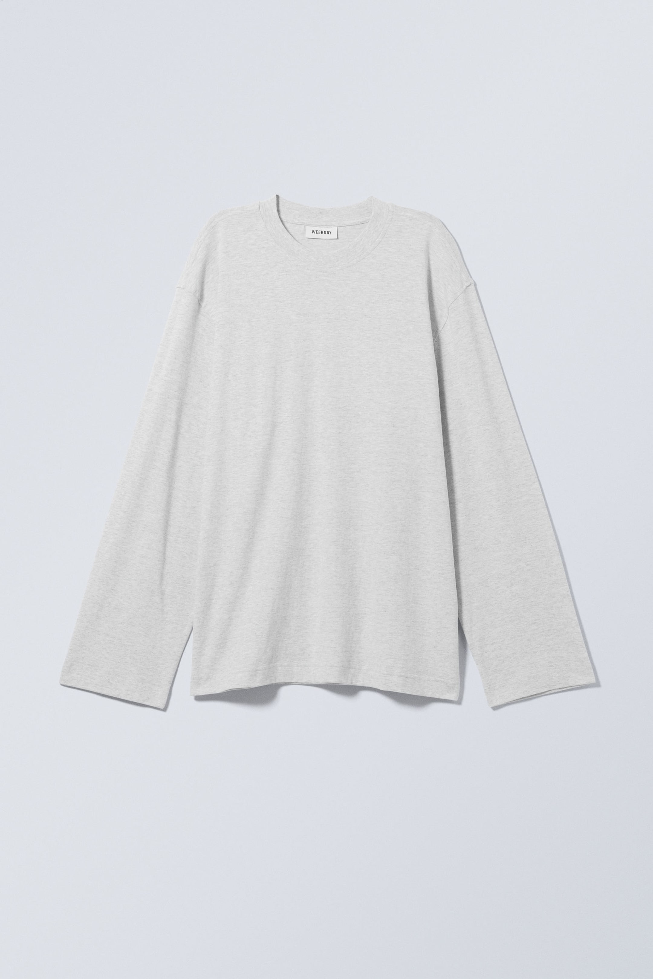 Light Grey Melange - Soft Oversized Long Sleeve Top - 0