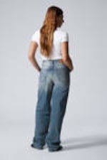 Jackpot Blue - Mittelblau - Rail Mid Waist Loose Wide Leg Jeans - 4