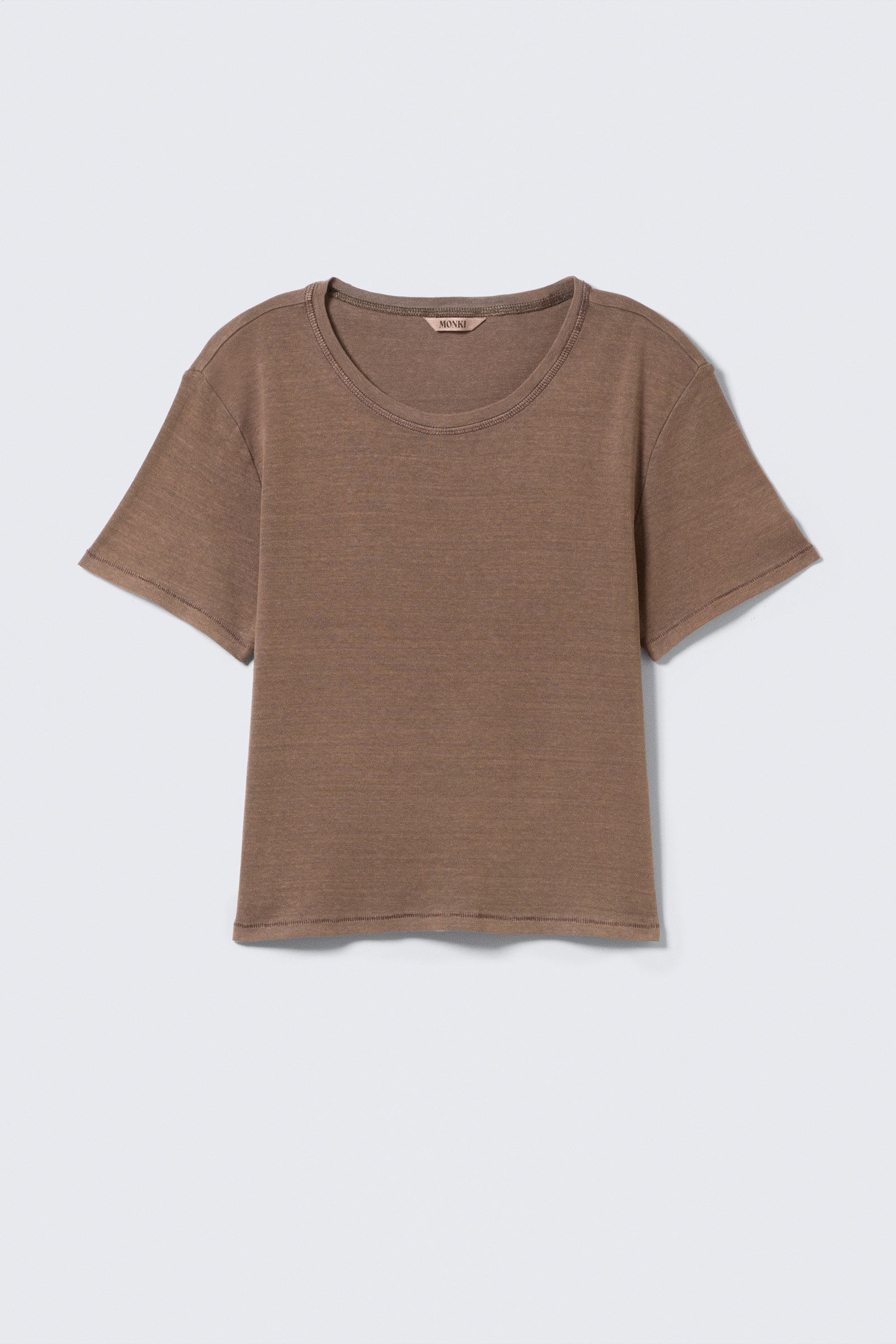 #423935 - Cropped Printed Ribbed Cotton T-shirt - 1