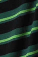 Black & Green Stripes - Striped Mid-Rise Jersey Hot Pants - 1