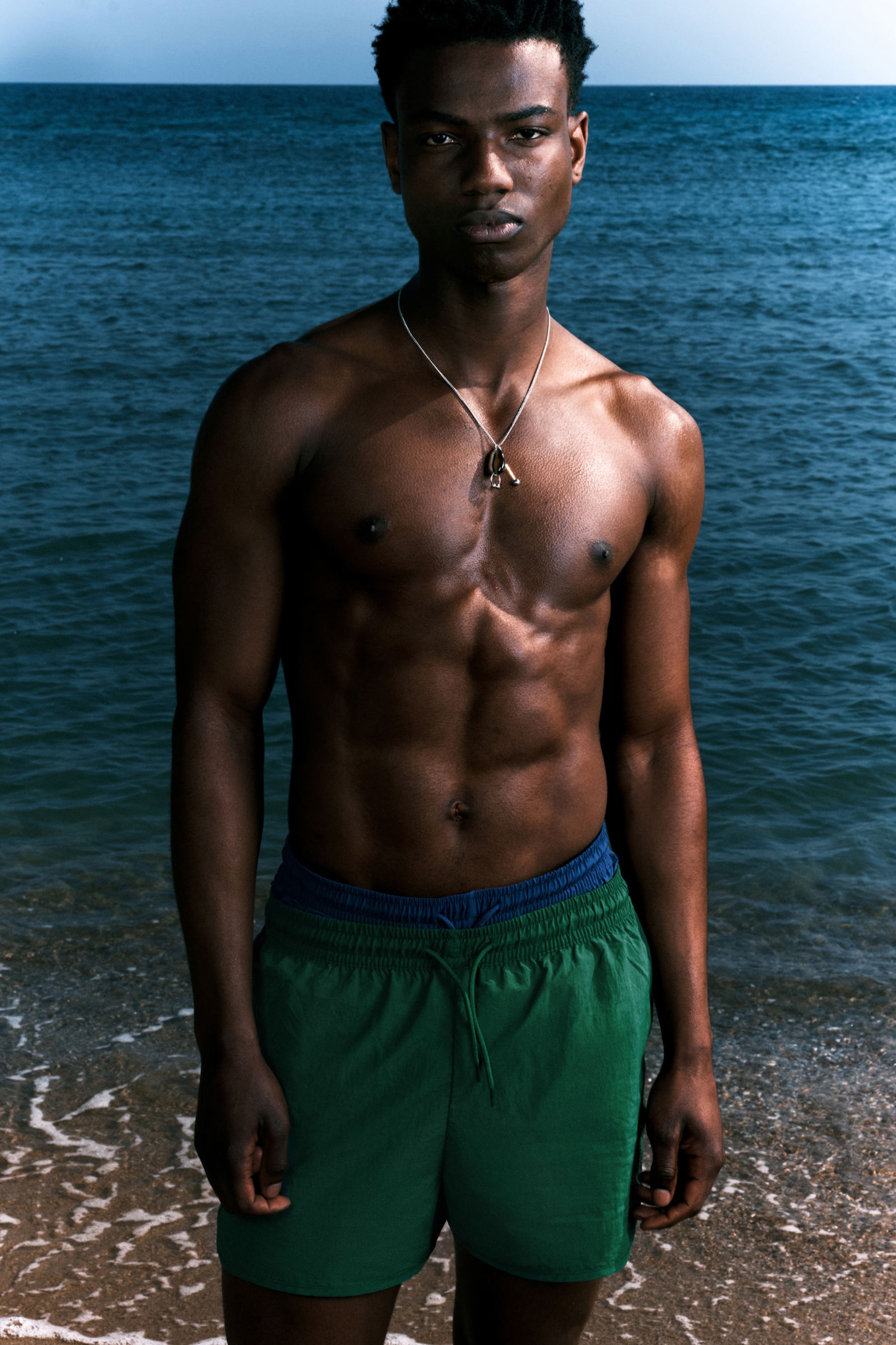 #3C514C - Structured Mid-Thigh Swim Shorts - 1