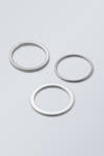 Silver - 3-pack Minimal Steel Rings - 0