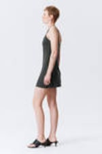 Zwart - Strappy mini slipdress - 2
