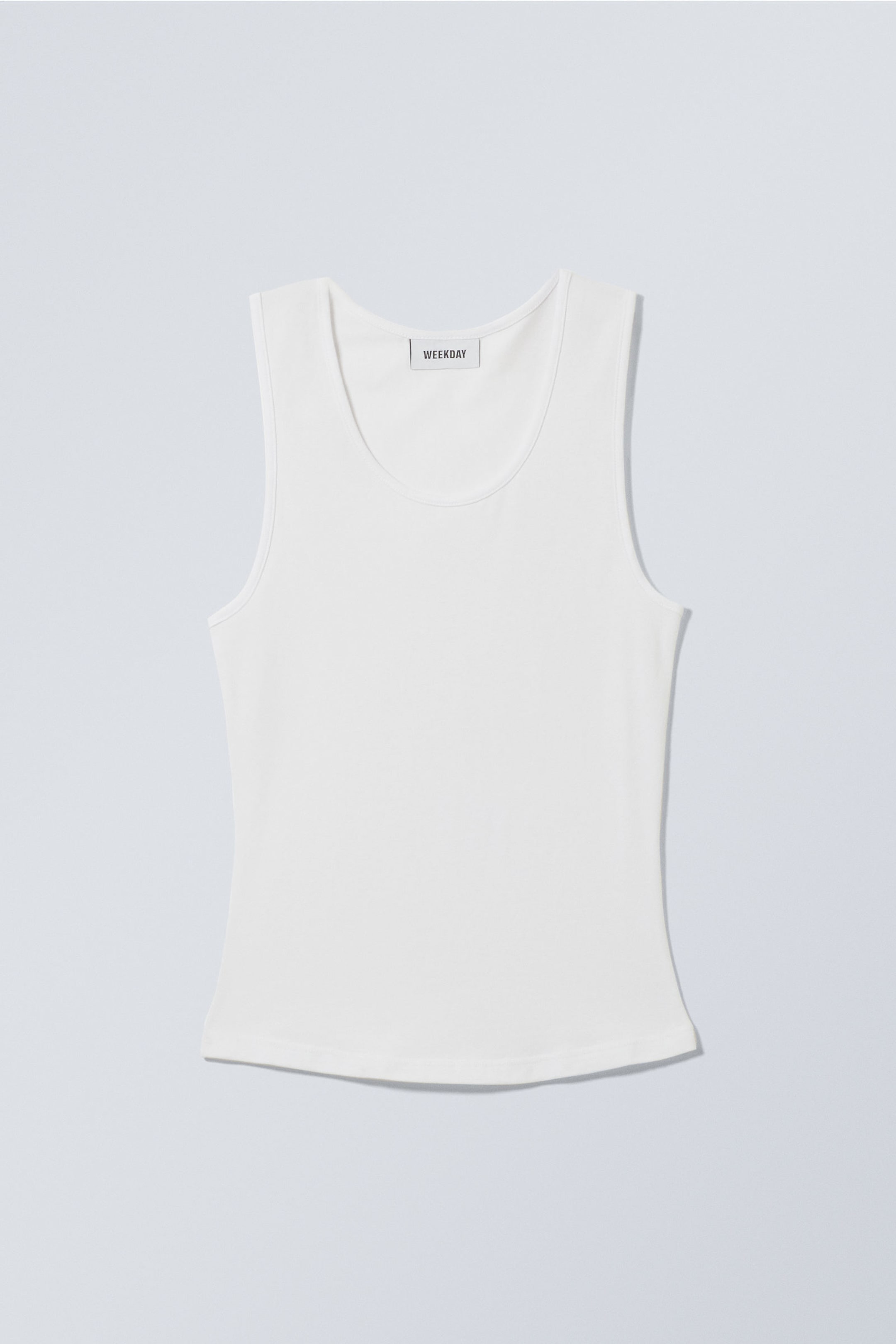 White - Smooth Fitted Tank Top - 1